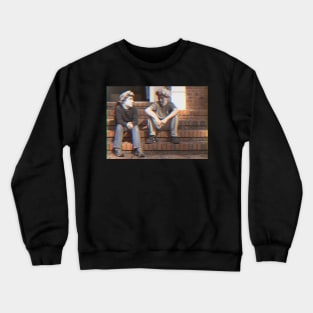 Greek god kids on glitch Crewneck Sweatshirt